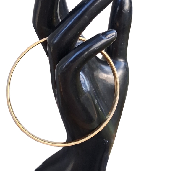 Vintage Monet Gold-Tone Textured Bangle Bracelet - Picture 3 of 6